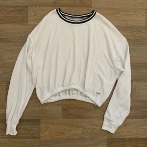 Hollister Boyfriend Shirt Crop Top Waffle Shirt Size Small